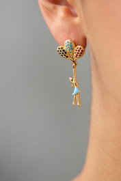Heliophilia Silver Pendientes de Metal con Circonita Oro CKP9351